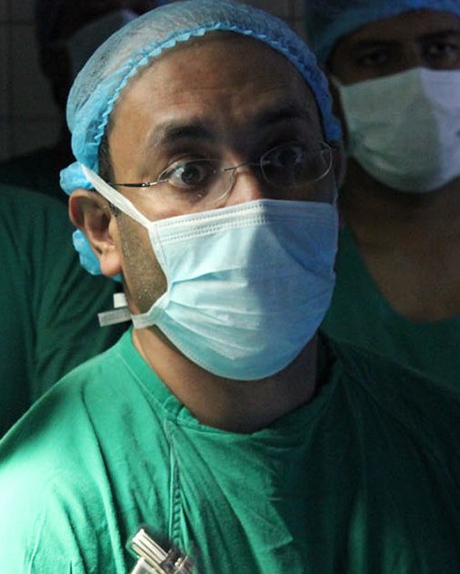 Dr. Seneviratne operating in theatre