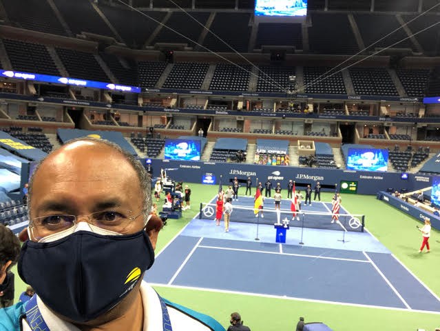 The award ceremony at the US Open finals